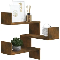 vidaXL Wandhoekplanken Muurmontage Gerookt eiken 40 x 40 x 49,5 cm