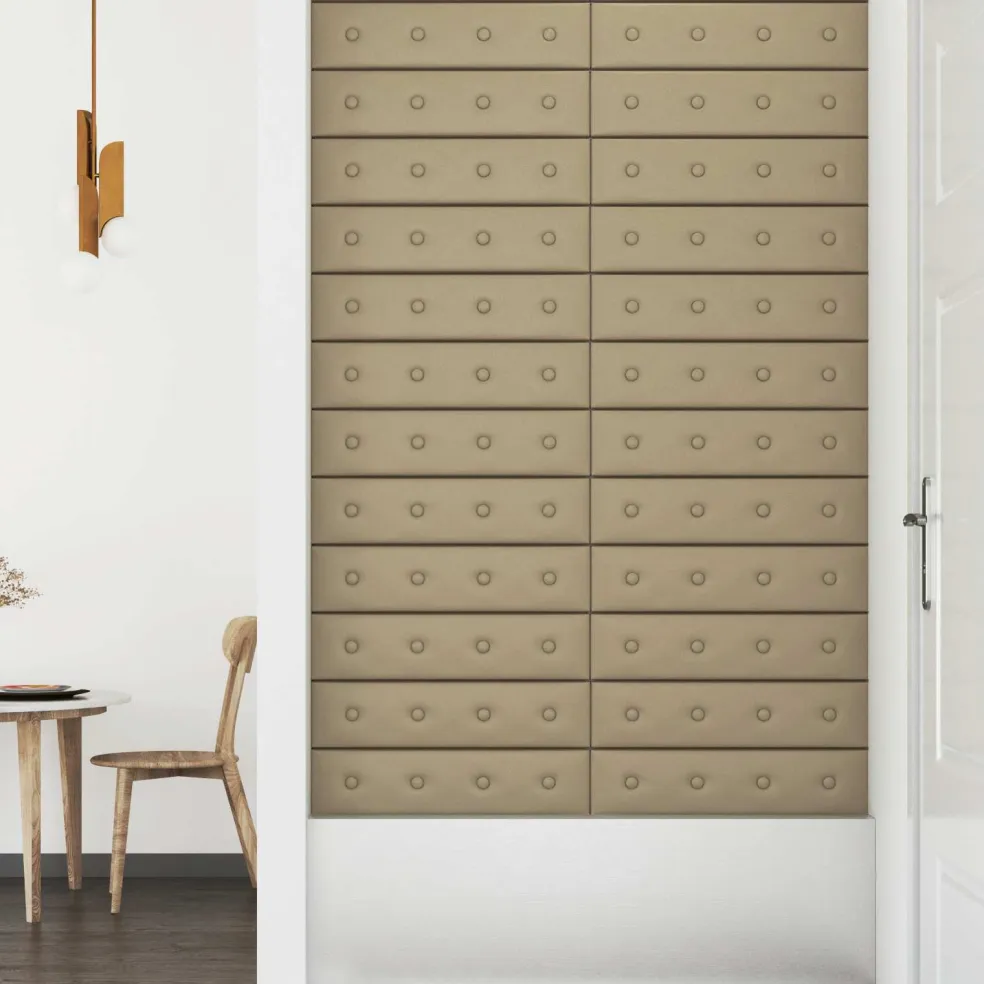 vidaXL Wandhoofdbord 12 st Cappuccino Nep Leer