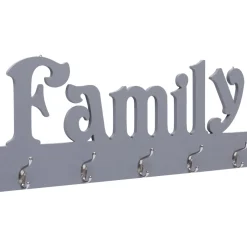 vidaXL Wandkapstok FAMILY 74x29,5 cm grijs