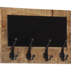 vidaXL Wandkapstokken 2 st met 4 haken massief mangohout