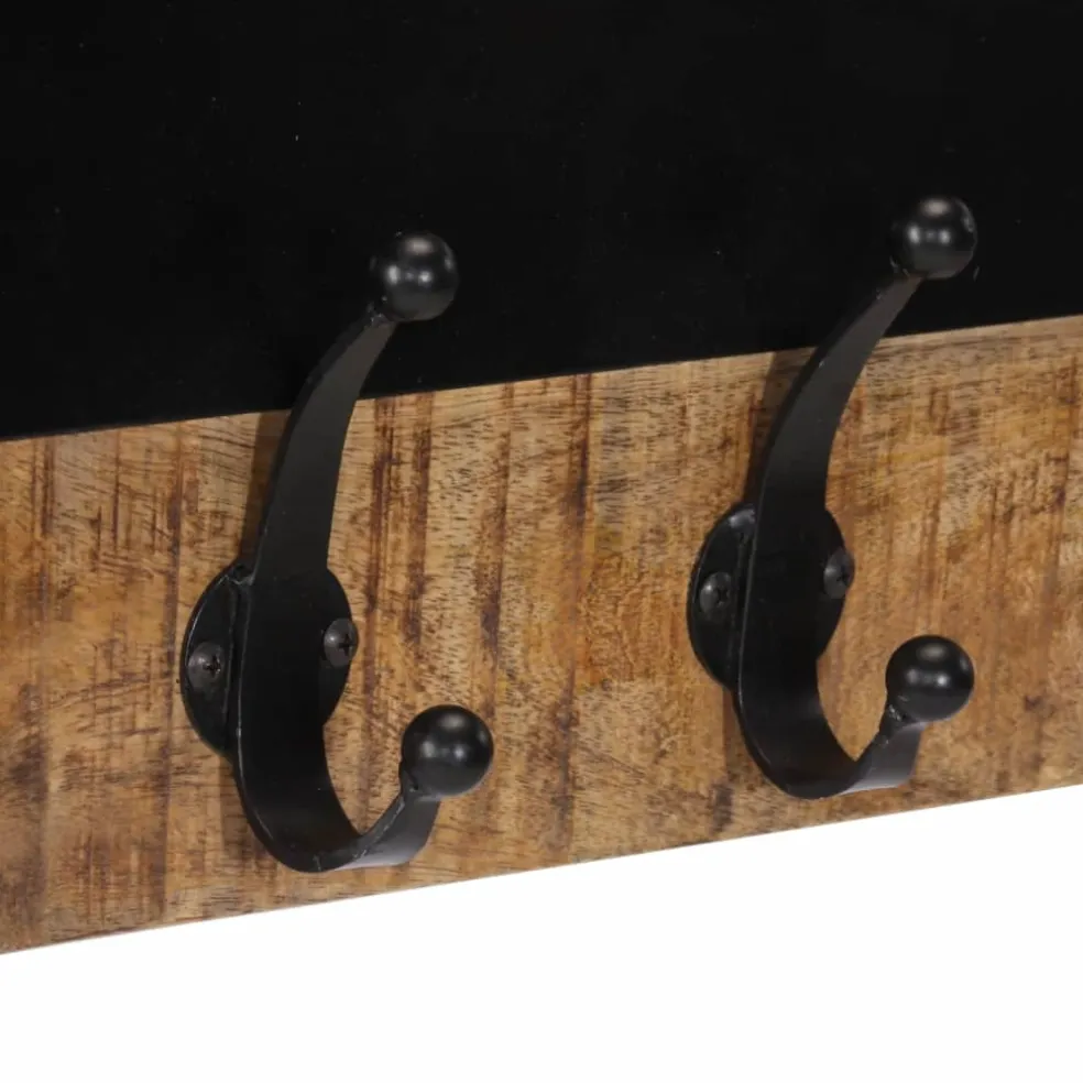 vidaXL Wandkapstokken 2 st met 4 haken massief mangohout