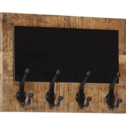 vidaXL Wandkapstokken 2 st met 4 haken massief mangohout