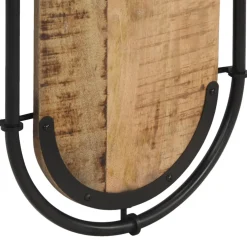 vidaXL Wandkapstokken 2 st met 4 haken massief ruw mangohout