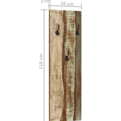 vidaXL Wandkapstokken 2 st 36x3x110 cm massief gerecycled hout