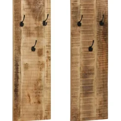 vidaXL Wandkapstokken 2 st 36x110x3 cm massief mangohout