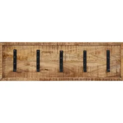 vidaXL Wandkapstok met 5 haken massief mangohout