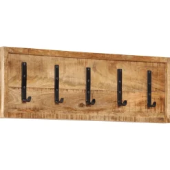 vidaXL Wandkapstok met 5 haken massief mangohout