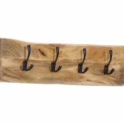 vidaXL Wandkapstok met 4 haken massief mangohout