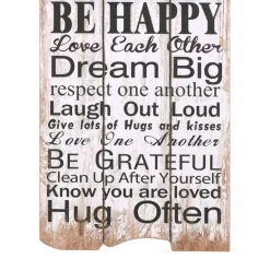 vidaXL Wandkapstok met 6 haken FAMILY RULES 120x40 cm