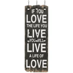 vidaXL Wandkapstok met 6 haken LOVE LE 120x40 cm