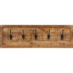 vidaXL Wandkapstok met 5 haken massief mangohout