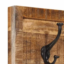 vidaXL Wandkapstok met 5 haken massief mangohout