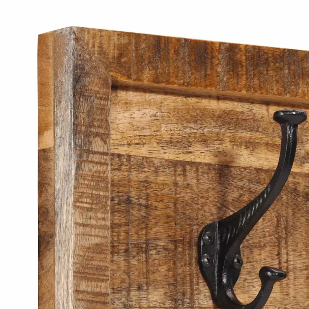 vidaXL Wandkapstok met 5 haken massief mangohout
