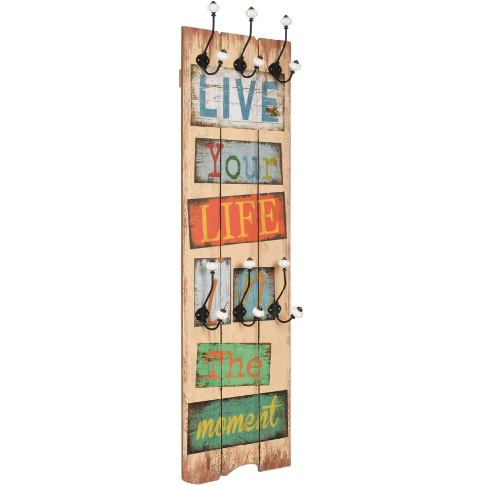 vidaXL Wandkapstok met 6 haken LE LIFE 120x40 cm