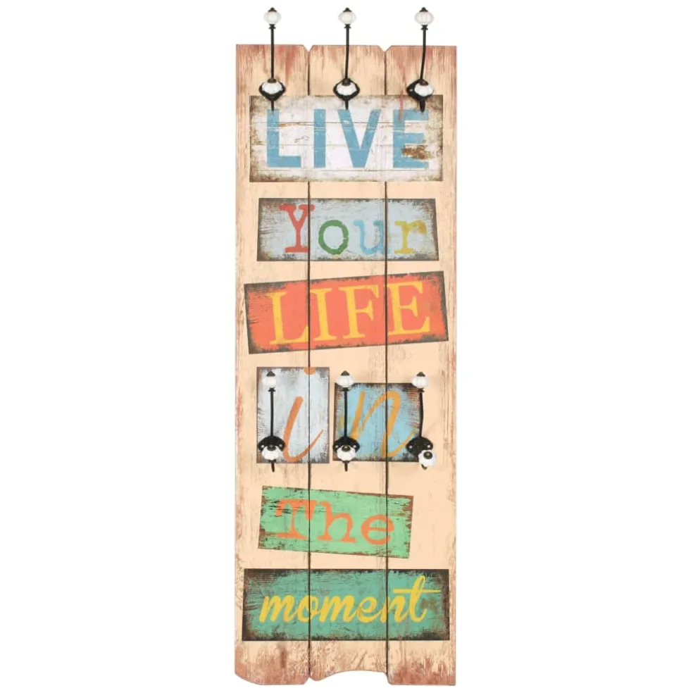 vidaXL Wandkapstok met 6 haken LE LIFE 120x40 cm