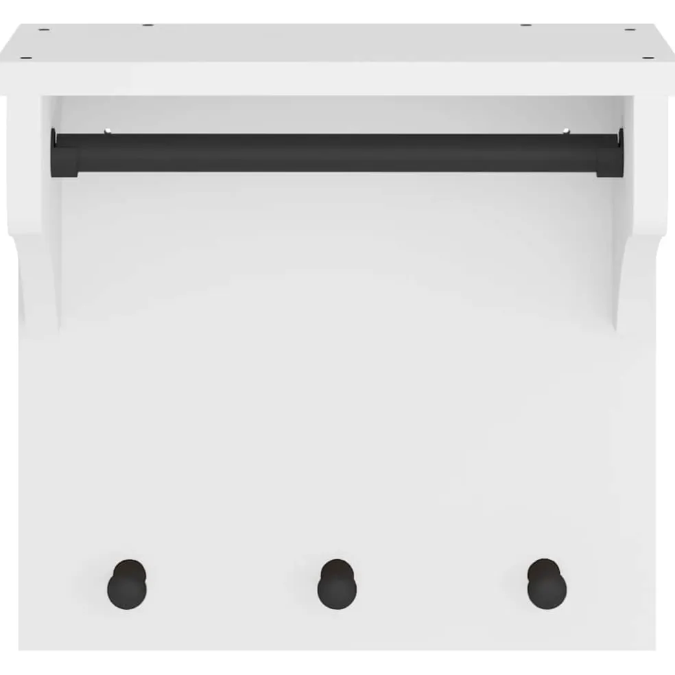 vidaXL Wandkapstok SANDNES wit 43x30x42 cm massief grenenhout