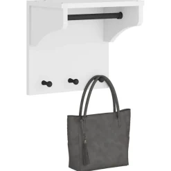 vidaXL Wandkapstok SANDNES wit 43x30x42 cm massief grenenhout