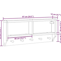 vidaXL Wandkapstok SANDNES 87x12x35 cm massief grenenhout