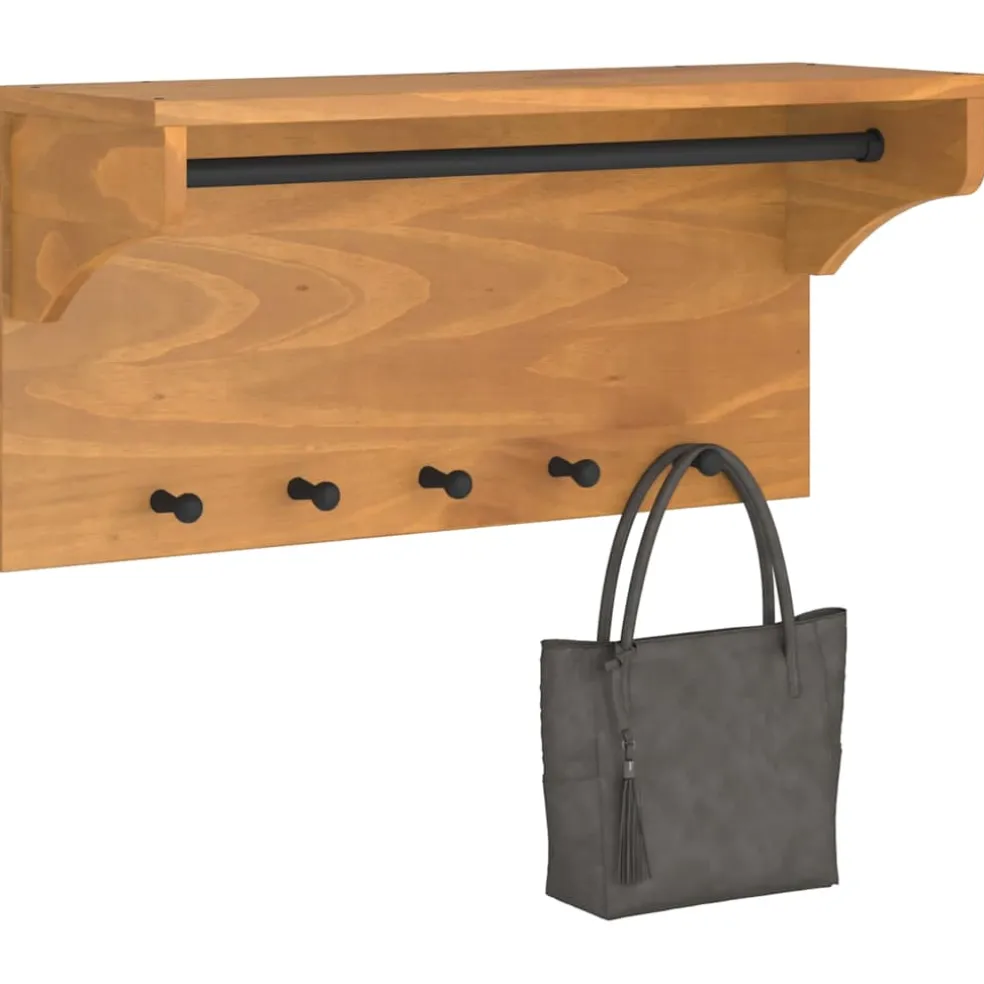 vidaXL Wandkapstok SANDNES 87x30x42 cm massief grenenhout
