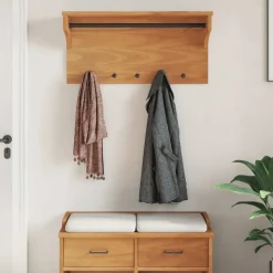 vidaXL Wandkapstok SANDNES 87x30x42 cm massief grenenhout