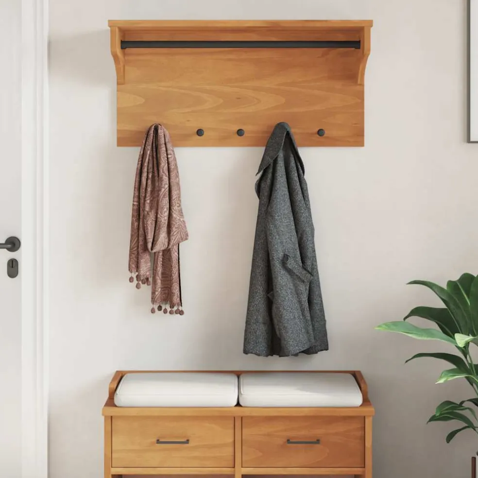 vidaXL Wandkapstok SANDNES 87x30x42 cm massief grenenhout