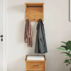 vidaXL Wandkapstok SANDNES 43x30x42 cm massief grenenhout