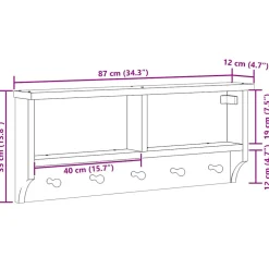vidaXL Wandkapstok SANDNES 87x12x35 cm massief grenenhout