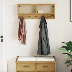 vidaXL Wandkapstok SANDNES 87x12x35 cm massief grenenhout