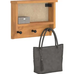vidaXL Wandkapstok SANDNES 45x12x35 cm massief grenenhout
