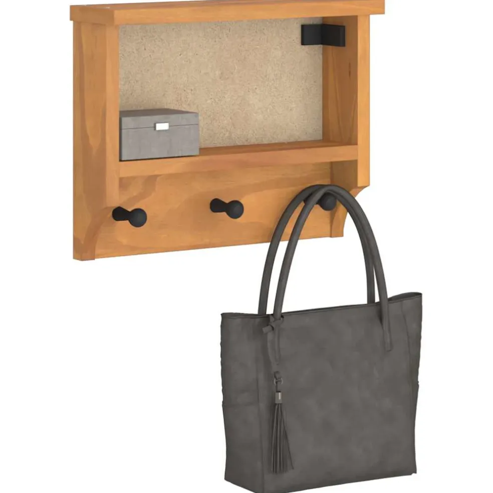 vidaXL Wandkapstok SANDNES 45x12x35 cm massief grenenhout