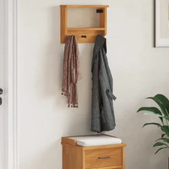 vidaXL Wandkapstok SANDNES 45x12x35 cm massief grenenhout