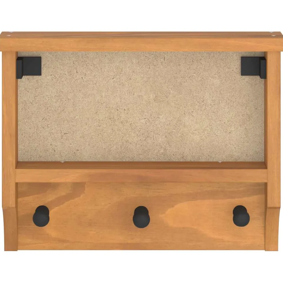 vidaXL Wandkapstok SANDNES 45x12x35 cm massief grenenhout
