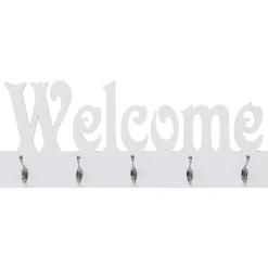 vidaXL Wandkapstok WELCOME 74x29,5 cm wit