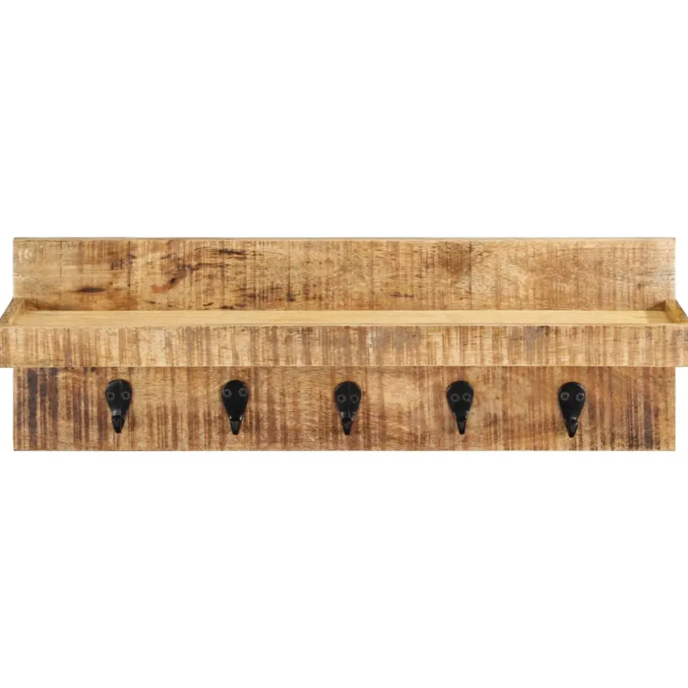 vidaXL Wandkapstok 60x15x20 cm massief ruw mangohout