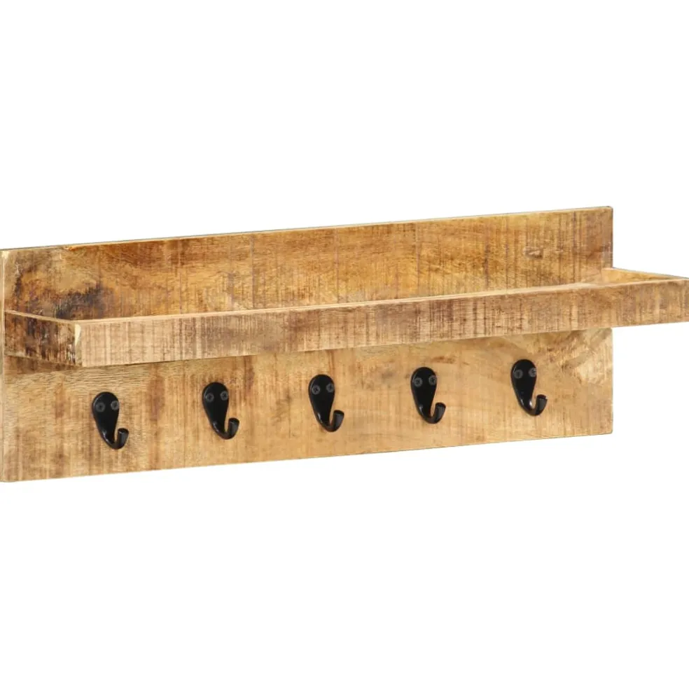 vidaXL Wandkapstok 60x15x20 cm massief ruw mangohout