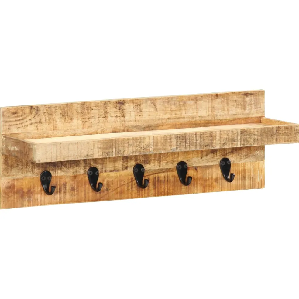 vidaXL Wandkapstok 60x15x20 cm massief ruw mangohout