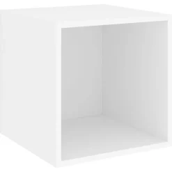 vidaXL Wandkasten 2 st 37x37x37 cm bewerkt hout wit