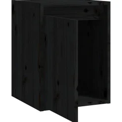 vidaXL Wandkasten 2 st 30x30x40 cm massief grenenhout zwart