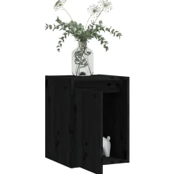 vidaXL Wandkasten 2 st 30x30x40 cm massief grenenhout zwart