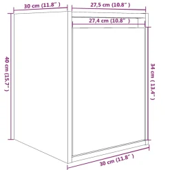 vidaXL Wandkasten 2 st 30x30x40 cm massief grenenhout grijs