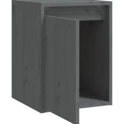 vidaXL Wandkasten 2 st 30x30x40 cm massief grenenhout grijs