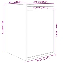 vidaXL Wandkasten 2 st 30x30x40 cm massief grenenhout honingbruin