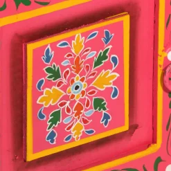 vidaXL Wandkast handgeschilderd massief mangohout roze