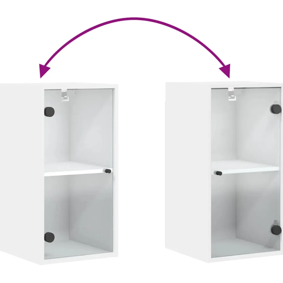 vidaXL Wandkast met glazen deuren 35x37x68,5 cm wit