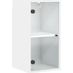 vidaXL Wandkast met glazen deuren 35x37x68,5 cm wit