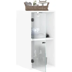 vidaXL Wandkast met glazen deuren 35x37x68,5 cm wit