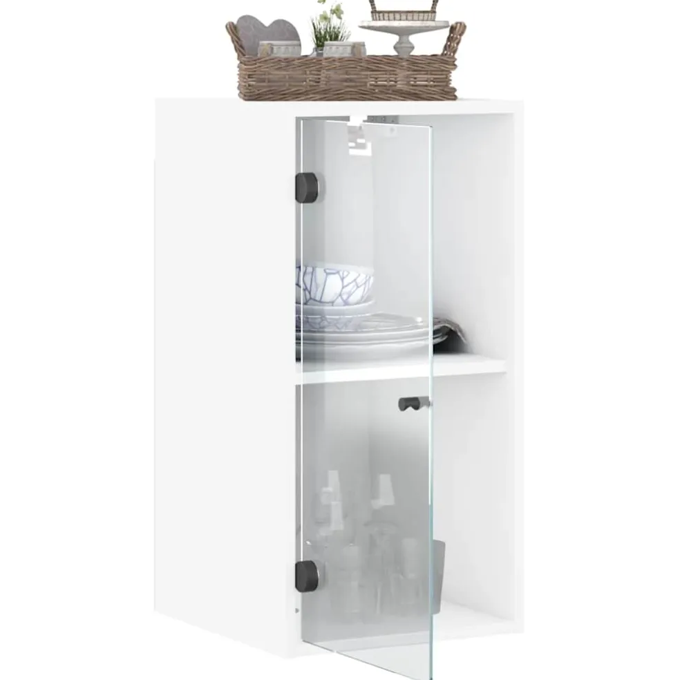vidaXL Wandkast met glazen deuren 35x37x68,5 cm wit