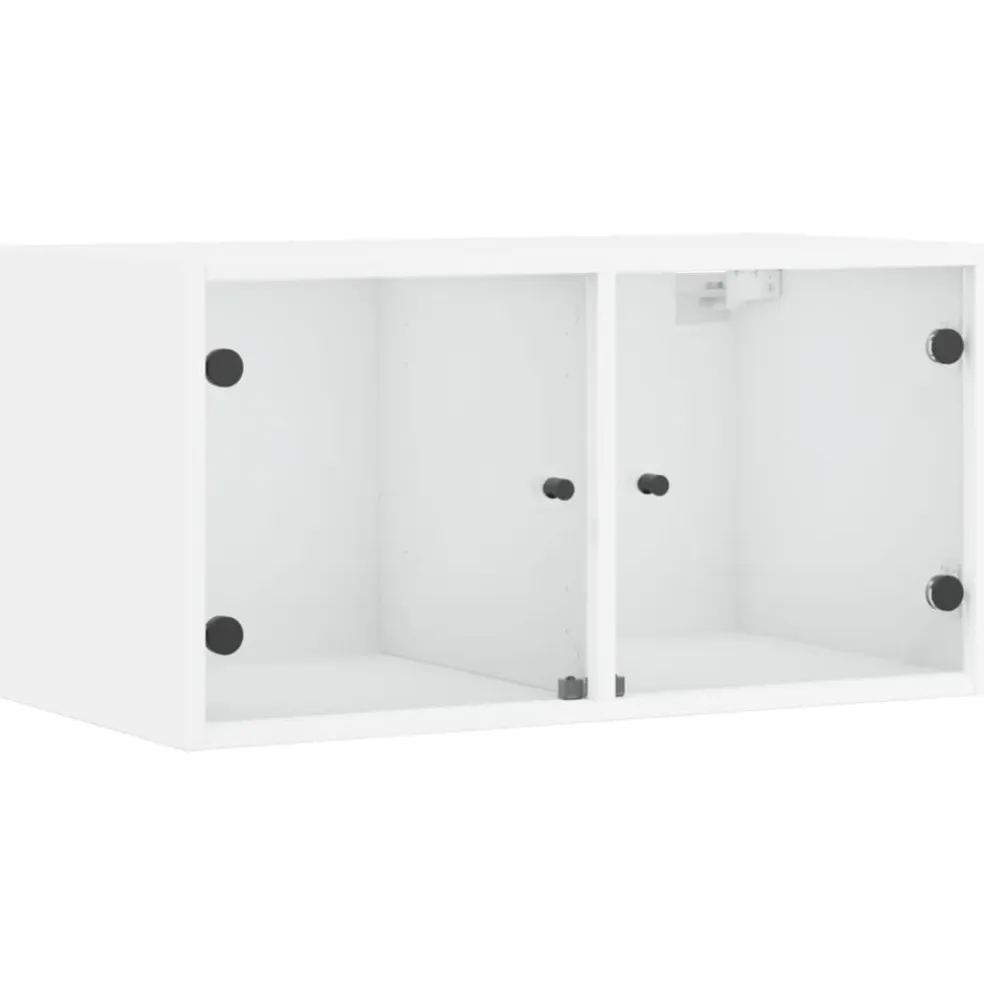 vidaXL Wandkast met glazen deuren 68,5x37x35 cm wit