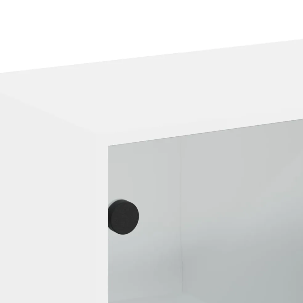 vidaXL Wandkast met glazen deuren 68,5x37x35 cm wit