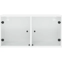vidaXL Wandkast met glazen deuren 68,5x37x35 cm wit